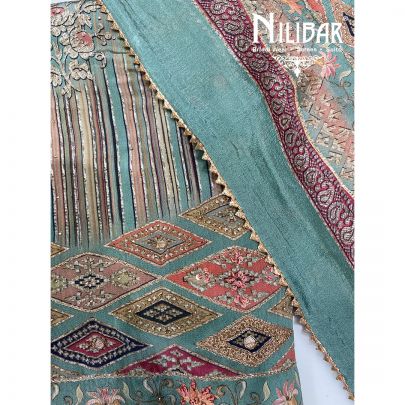 Sea Green Crepe Unstitched Suit