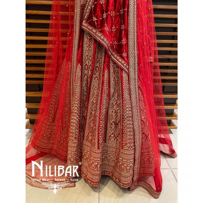 Red Velvet Heavy Lehenga