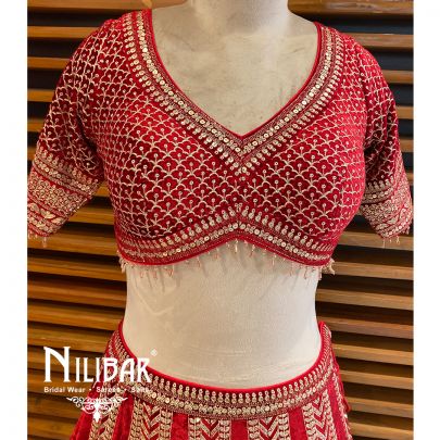 Red Velvet Heavy Lehenga