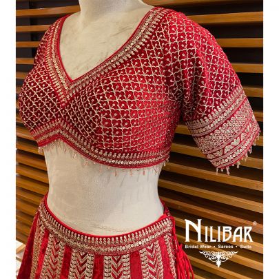 Red Velvet Heavy Lehenga