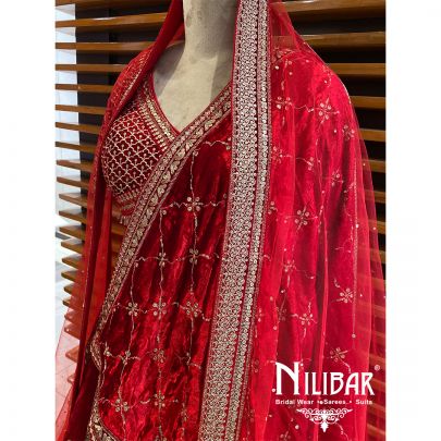 Red Velvet Heavy Lehenga