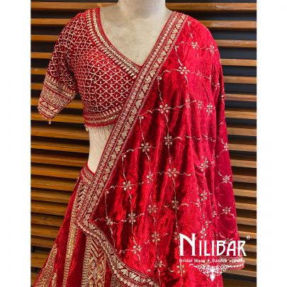 Red Velvet Heavy Lehenga