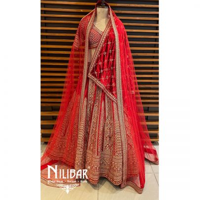Red Velvet Heavy Lehenga