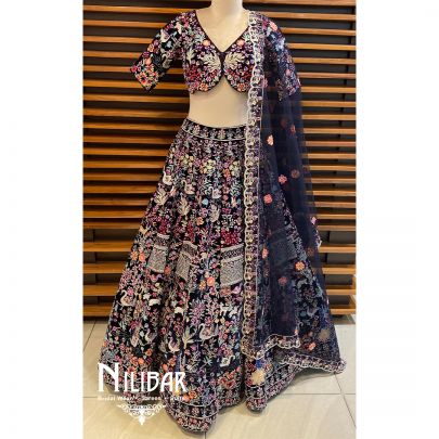 Blue Velvet Heavy Lehenga