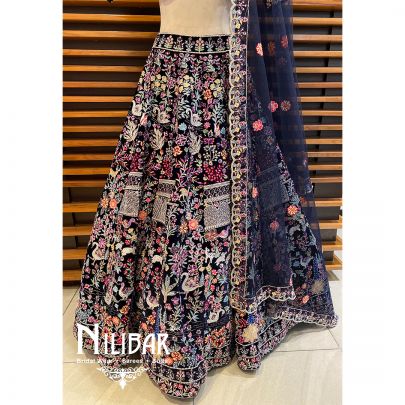 Blue Velvet Heavy Lehenga