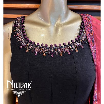 Black Silk Anarkali Suit Set