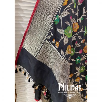 Black Jamdani Silk Dupatta