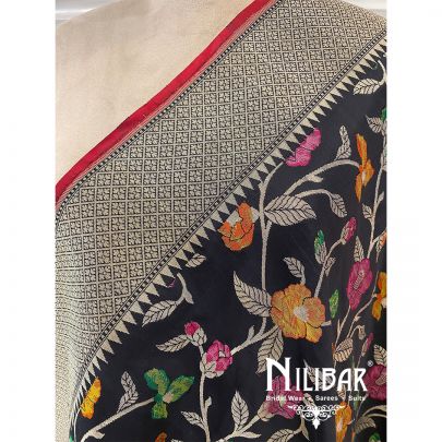 Black Jamdani Silk Dupatta