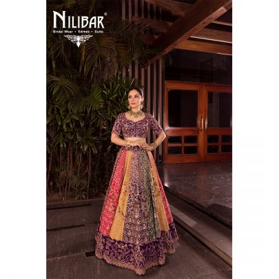 Multicolor Silk Bridal Lehenga