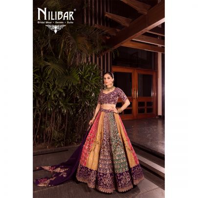 Multicolor Silk Bridal Lehenga