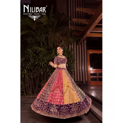 Multicolor Silk Bridal Lehenga
