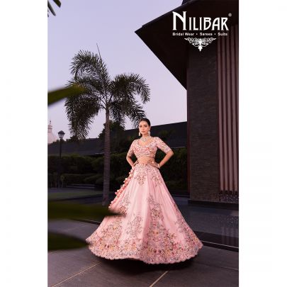 Rose Pink Silk Bridal Lehenga
