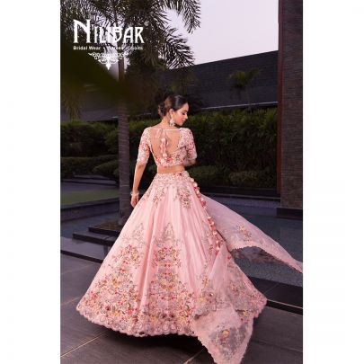 Rose Pink Silk Bridal Lehenga