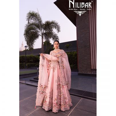Rose Pink Silk Bridal Lehenga