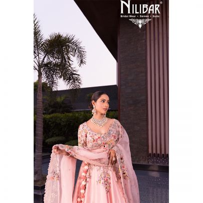 Rose Pink Silk Bridal Lehenga