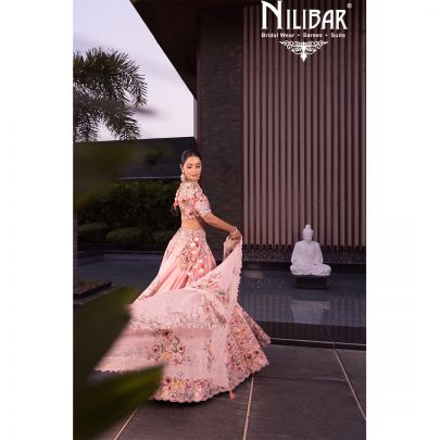 Rose Pink Silk Bridal Lehenga