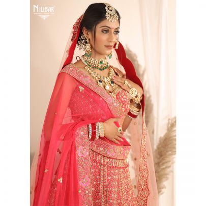 Magenta Silk Bridal Lehenga