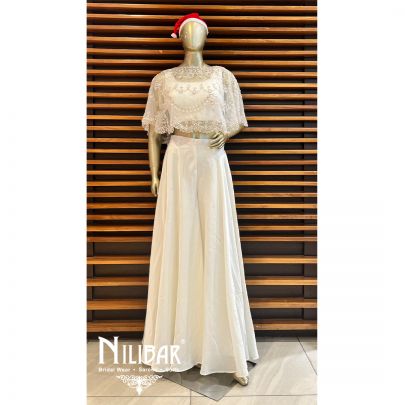 White Silk Indo Western Co-ord Set