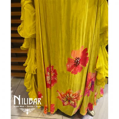 Apple Green Crepe Printed Lehenga