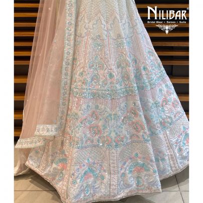 White Silk Lehenga