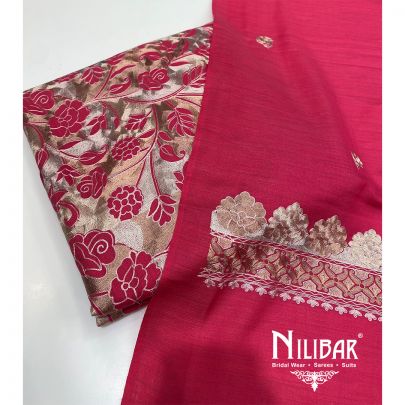 Pink Pashmina Unstitched Suit