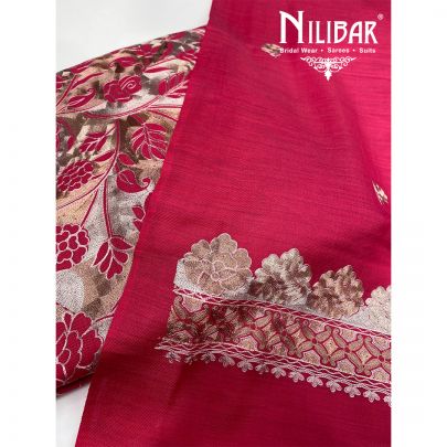 Pink Pashmina Unstitched Suit