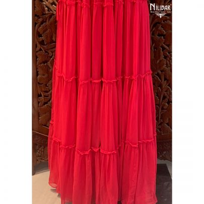 Amaranth Red Georgette Anarkali