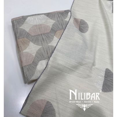 Cream Pashmina Unstitched Suit