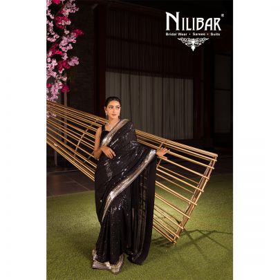 Black Georgette Saree