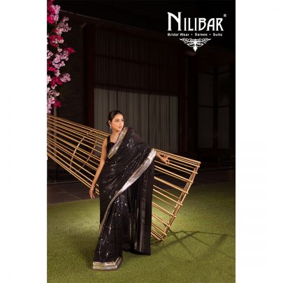 Black Georgette Saree