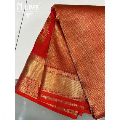 Orange Silk Kanjivaram Saree