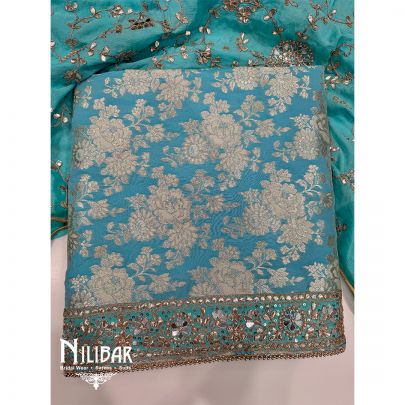 Blue Silk Unstitched Suit
