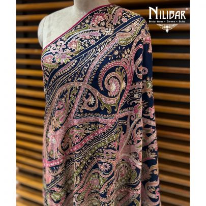 Moon Blue & Mehroon Pure Georgette Dupatta