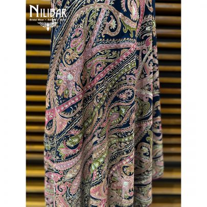 Moon Blue & Mehroon Pure Georgette Dupatta