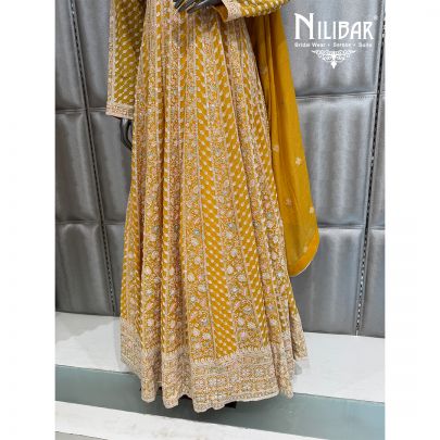 Yellow Georgette Full Length Anarkali Suit