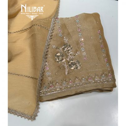 Gold Lamé Tissue Unstitched Suit