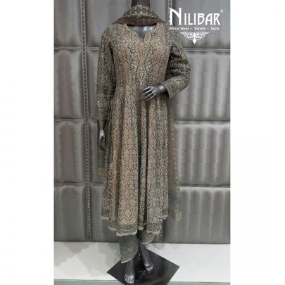 Mint Green Georgette Net Long Shirt with Pant Suit