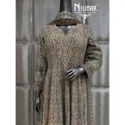 Mint Green Georgette Net Long Shirt with Pant Suit