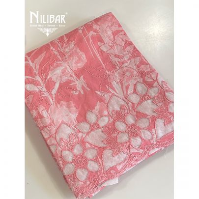 Light Pink Cotton Printed Unstitched Suit