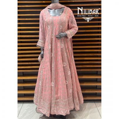 Light Pink Georgette Anarkali Suit
