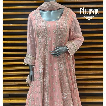 Light Pink Georgette Anarkali Suit