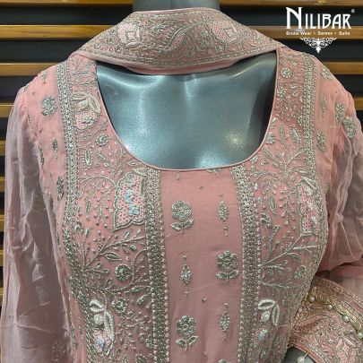 Light Pink Georgette Anarkali Suit