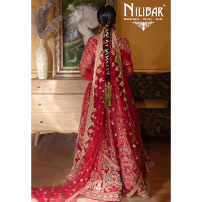 Tomato Red Bridal Silk Lehenga