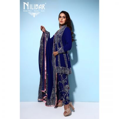 Blue Silk Pajami Suit