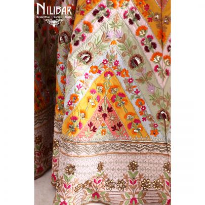 Multicolor Silk Garara Suit