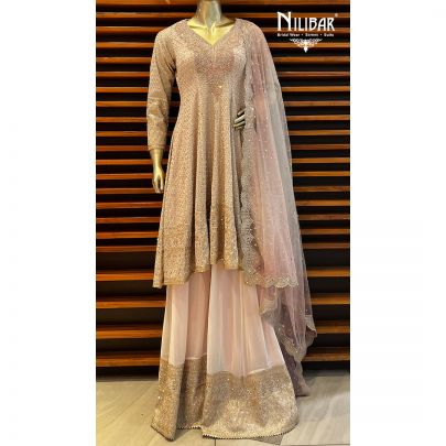Pastel Pink Georgette Garara Suit