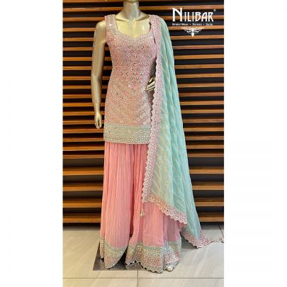 Pink Silk Georgette Palazzo