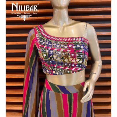 Multicolor Georgette Indo Western Suit