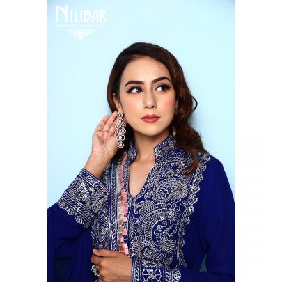 Blue Silk Pajami Suit