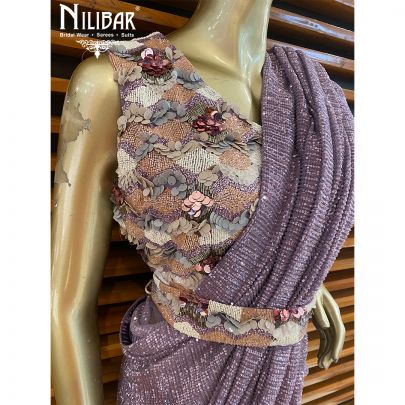 Heather Purple Net Saree